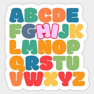 Funny Pre K Kindergarten Hi Alphabet Back To School Teacher Sticker